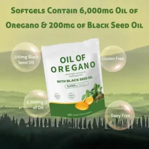 300 Capsules Oil Of Oregano with Black Seed Oil - Natural Antioxidants