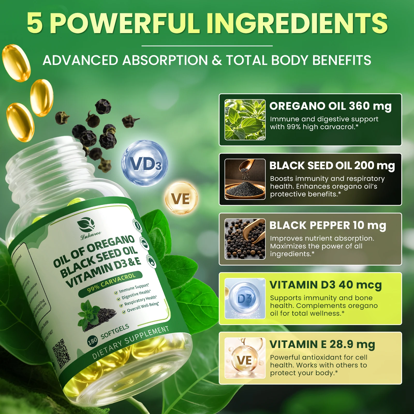 Organic Oregano Oil Capsule with Black Seed Oil - Image 3