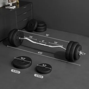 Barbell Set Curl Bar and Weights