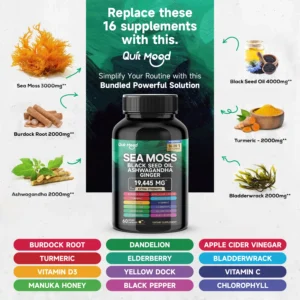 2Pcs Sea Moss Black Seed Oil