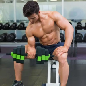 Adjustable Dumbbell Set with Bar, Kettlebell, and Push-Up Stand