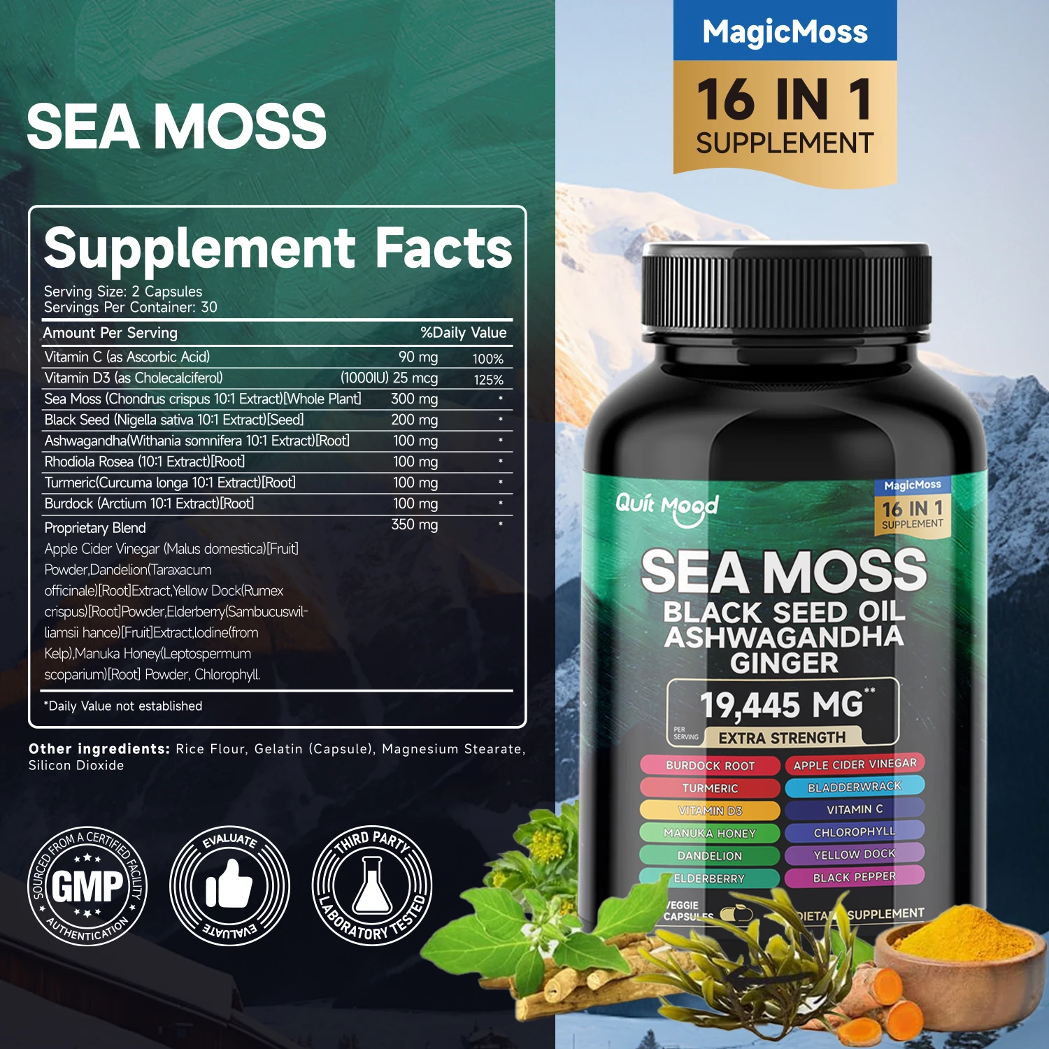 2Pcs Sea Moss Black Seed Oil - Image 3