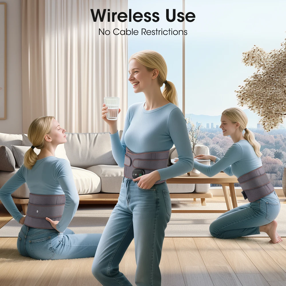 Cordless Heating Pad with Massager, - Image 2