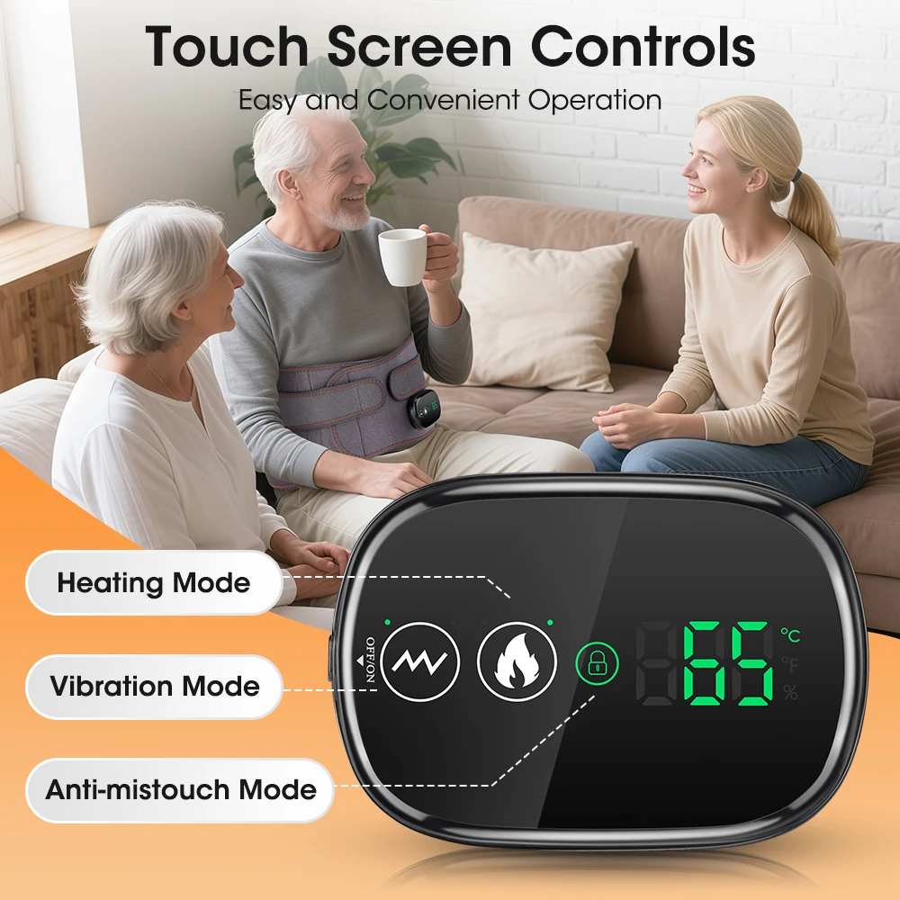 Cordless Heating Pad with Massager, - Image 3