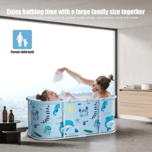 Large Foldable Bathtub with Plastic Frame 45"