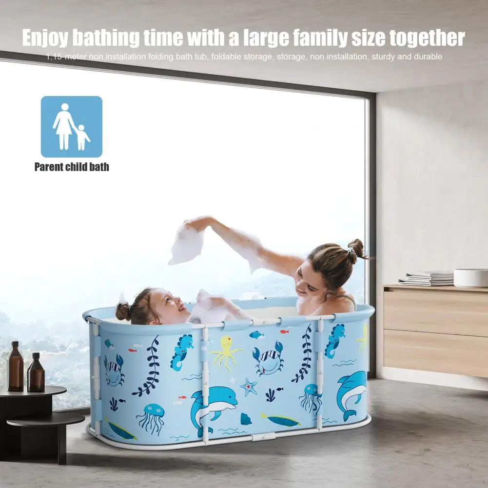 Large Foldable Bathtub with Plastic Frame 45"