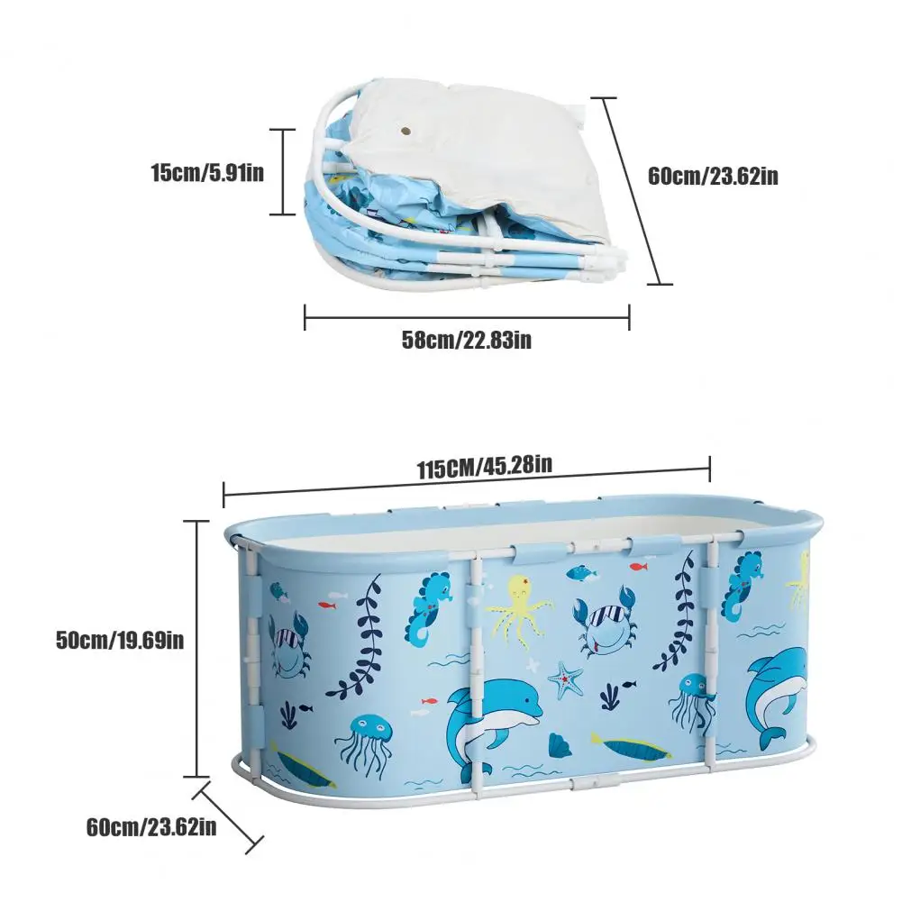 Large Foldable Bathtub with Plastic Frame 45" - Image 3