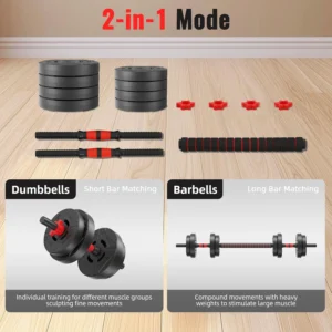 22lb Dumbbell & Barbell Set